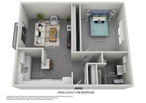 One Bed Open Layout at BAY SHORE APARTMENTS, EAST HAVEN, 06512